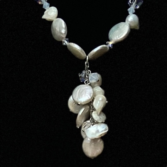 DOL Coin Pearl&Swarovski Crystal Necklace/Ear Set - Picture 5 of 6